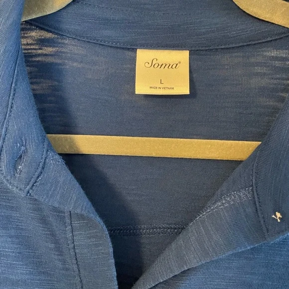 Soma Royal Blue Button Down Shirtdress NWT - Picture 3 of 10